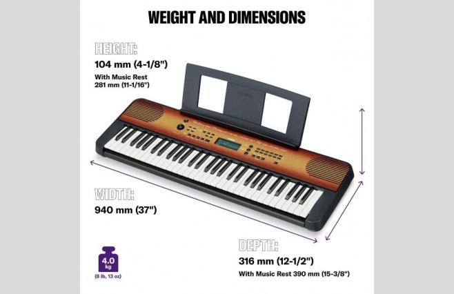 Yamaha PSR-E360 Maple Keyboard - Image 9